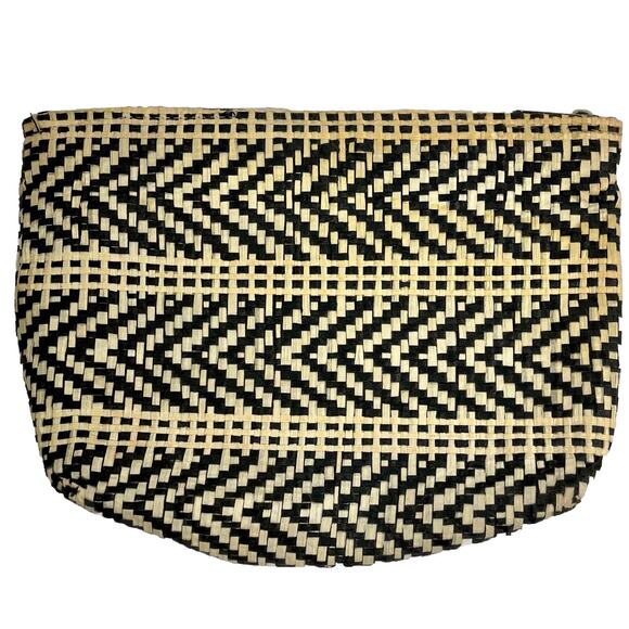 Shiraleah Chicago Shiloh Woven Chevron Zip Pouch Cosmetic Bag Clutch - Picture 1 of 4